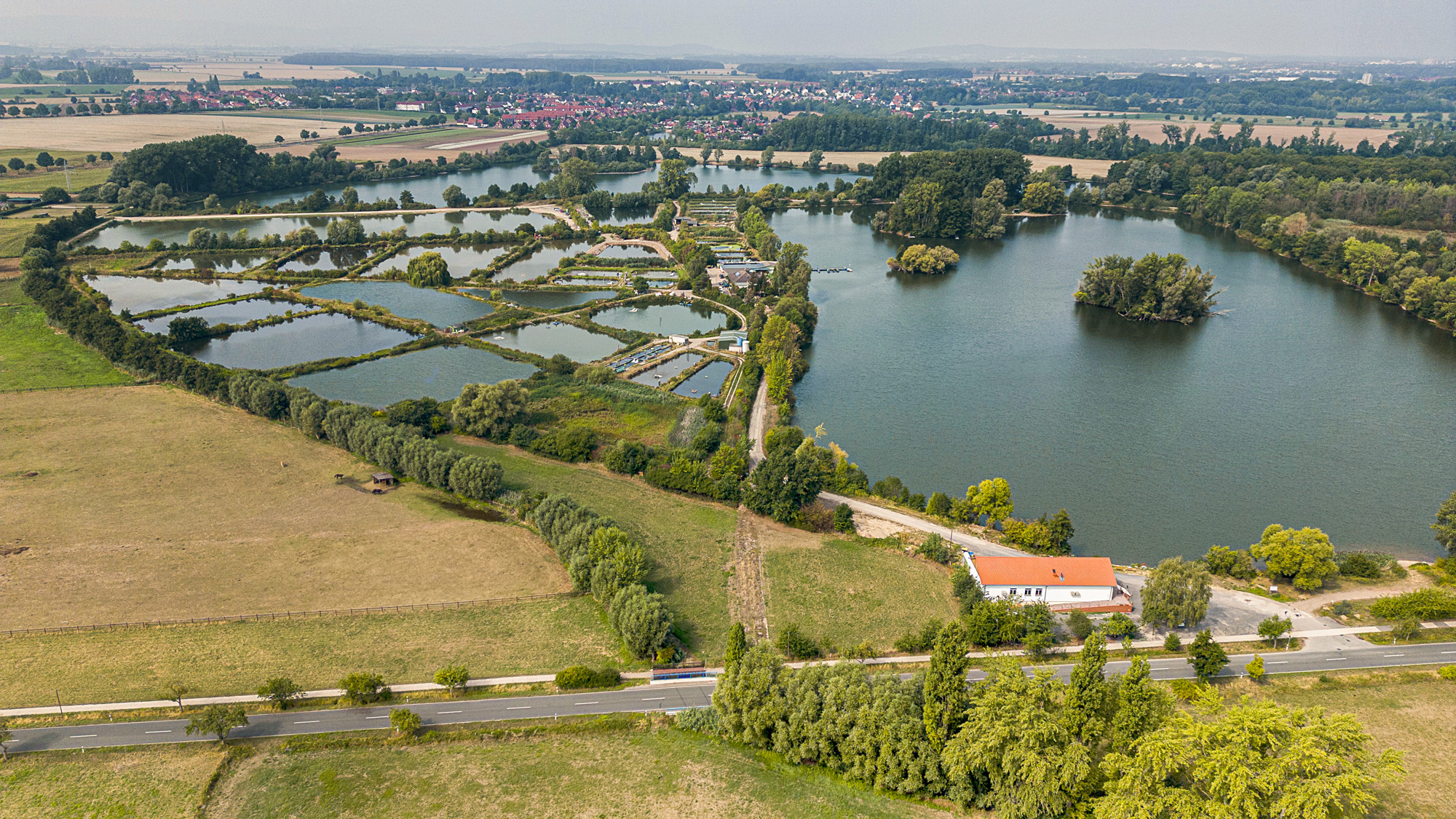 Luftbild der Teichanlage