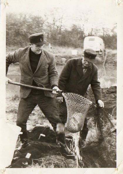 Historische Aufnahme der Fischzucht Moeller um 1960