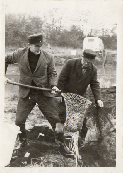 Historische Aufnahme der Fischzucht Moeller um 1960